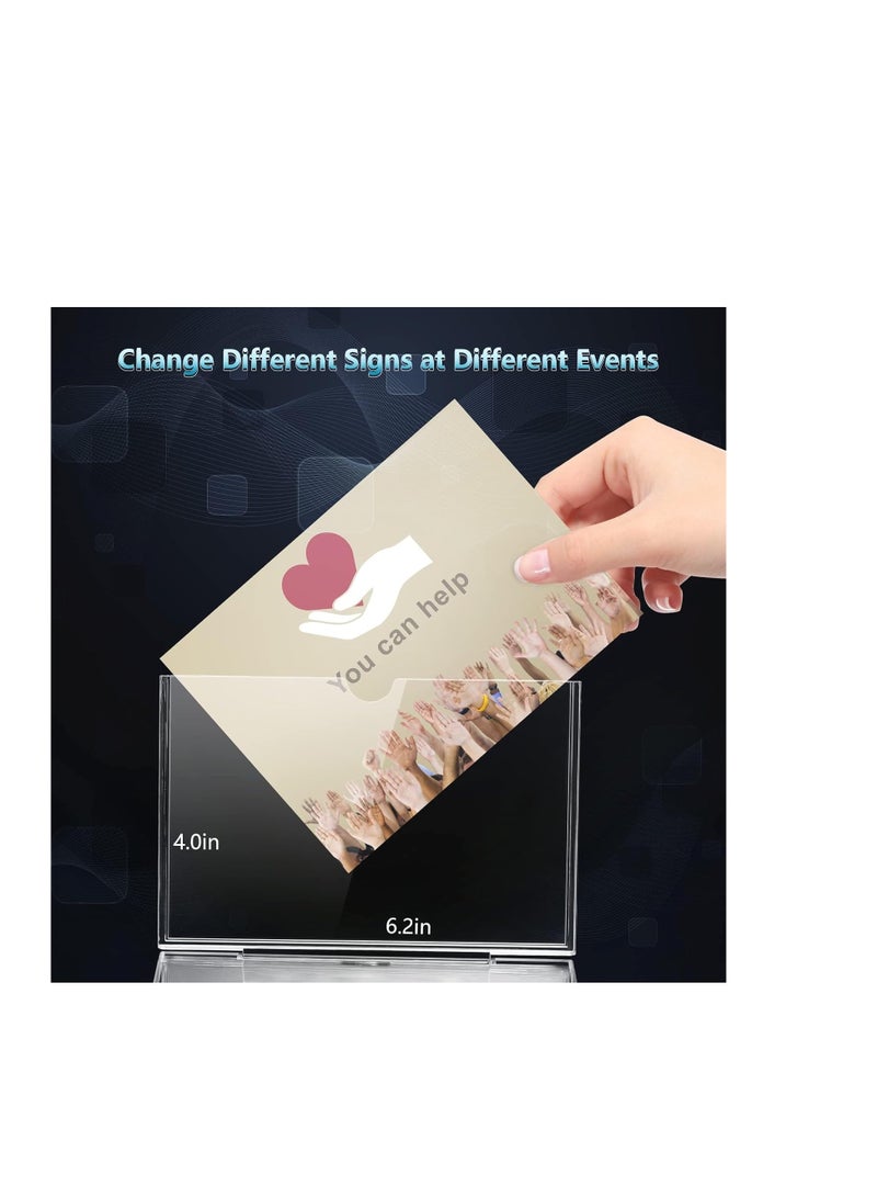 Terabyte صندوق تبرعات أكريليك شفاف مع قفل وحامل لافتة، صندوق اقتراع، صندوق اقتراحات، وصندوق جمع للتصويت، التبرعات، والإكراميات - Image 3