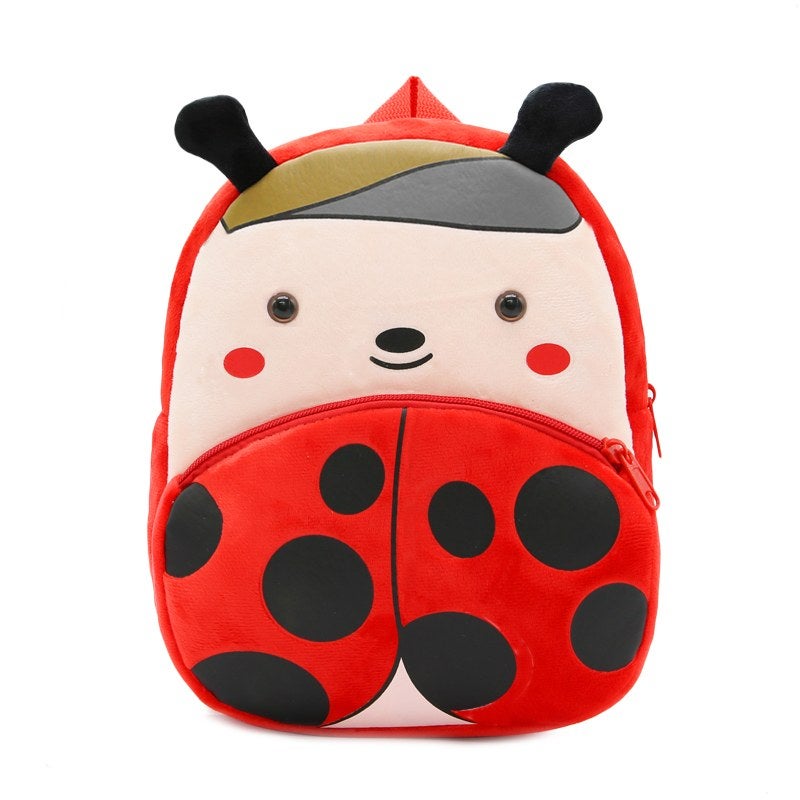 Plush Kids Backpack, Ladybug Animal Design, Soft Lightweight School Bag for Toddlers and Preschool Kids - Image 2