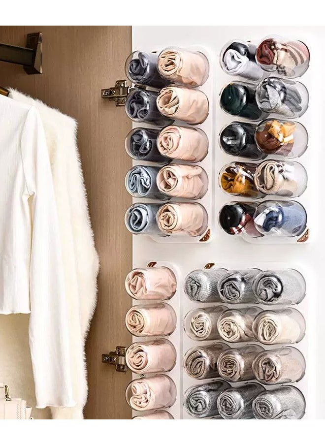 Generic Wall Mounted Underwear Storage Box Wardrobe Organizer Box Capsule Style Non Punching for T-shirt Skirts Socks Bras Panties Scarf (5 Capsules)  - Image 4
