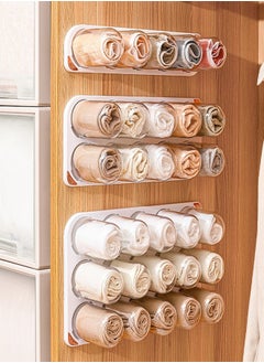 Generic Wall Mounted Underwear Storage Box Wardrobe Organizer Box Capsule Style Non Punching for T-shirt Skirts Socks Bras Panties Scarf (5 Capsules)  - Image 1