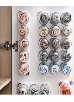 Generic Wall Mounted Underwear Storage Box Wardrobe Organizer Box Capsule Style Non Punching for T-shirt Skirts Socks Bras Panties Scarf (5 Capsules)  - Image 5