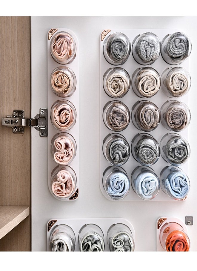Generic Wall Mounted Underwear Storage Box Wardrobe Organizer Box Capsule Style Non Punching for T-shirt Skirts Socks Bras Panties Scarf (5 Capsules)  - Image 5