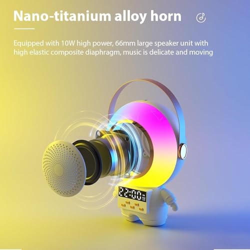 Qlect Astronaut Karaoke Machine for Kids Adults, Mini Portable Blue-Tooth Karaoke Speaker with Wireless Microphone and Dynamic Lights Birthday Gift for Kids Boys Girls | Home KTV Outdoor Travel - Image 3