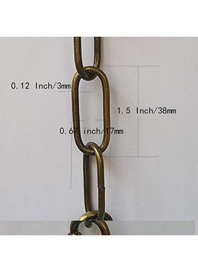 WOERFU - 6 Feet Antique Bronze Finish Pendant Chandelier Light Fixture Hanging Lighting Chain Antique Bronze - Image 1