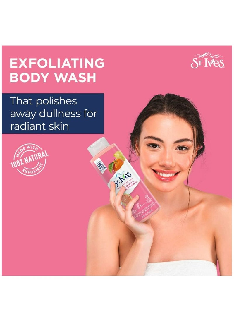 ST. Ives Pink Lemon & Mandarin Orange Exfoliating Body Wash 473 ml - Image 3