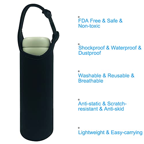 DanziX 4 Pack Water Bottle Carrier, Neoprene Sleeve Water Bottles Cup Carrier with 4 Shoulder Strap,Fit for All 16oz-20oz Sport Water Bottle-Black - Image 5