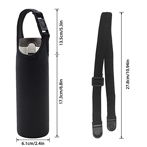 DanziX 4 Pack Water Bottle Carrier, Neoprene Sleeve Water Bottles Cup Carrier with 4 Shoulder Strap,Fit for All 16oz-20oz Sport Water Bottle-Black - Image 3