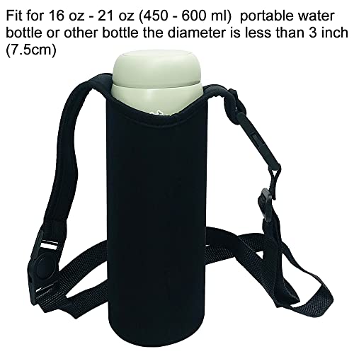 DanziX 4 Pack Water Bottle Carrier, Neoprene Sleeve Water Bottles Cup Carrier with 4 Shoulder Strap,Fit for All 16oz-20oz Sport Water Bottle-Black - Image 2