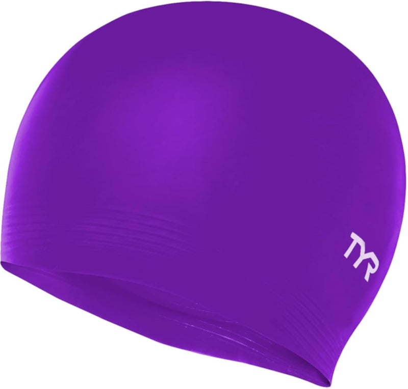 TYR Latex Swim Cap, Purple