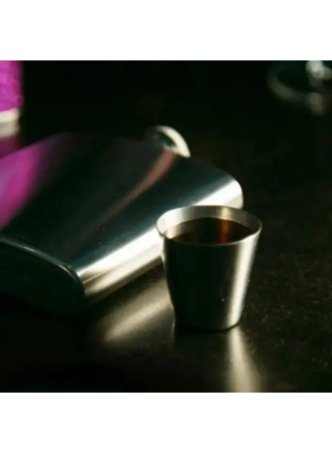 4 Piece Stainless Steel Travel Shot Glass Set With Faux Leather Case 30ml Reusable - Image 4