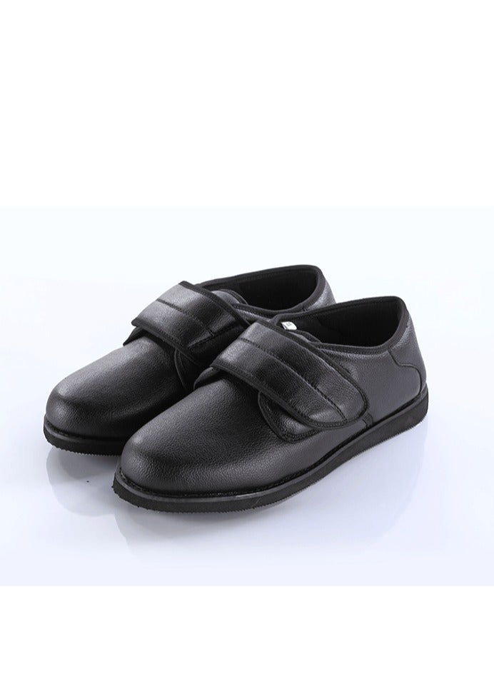 HT Medical shoes for diabetics and swollen feet, high-quality leather - size 39, black - Image 1