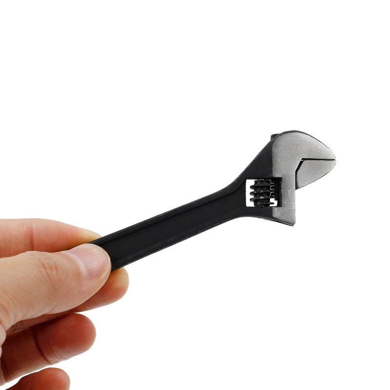 Gennel 2Pcs 2.5"" + 4"" Inch Mini Size Adjustable Wrench Black Small Adjustable Spanner Nut Wrench Repair Hand Tool - Image 5