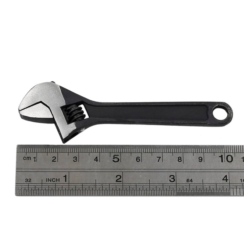Gennel 2Pcs 2.5"" + 4"" Inch Mini Size Adjustable Wrench Black Small Adjustable Spanner Nut Wrench Repair Hand Tool - Image 2