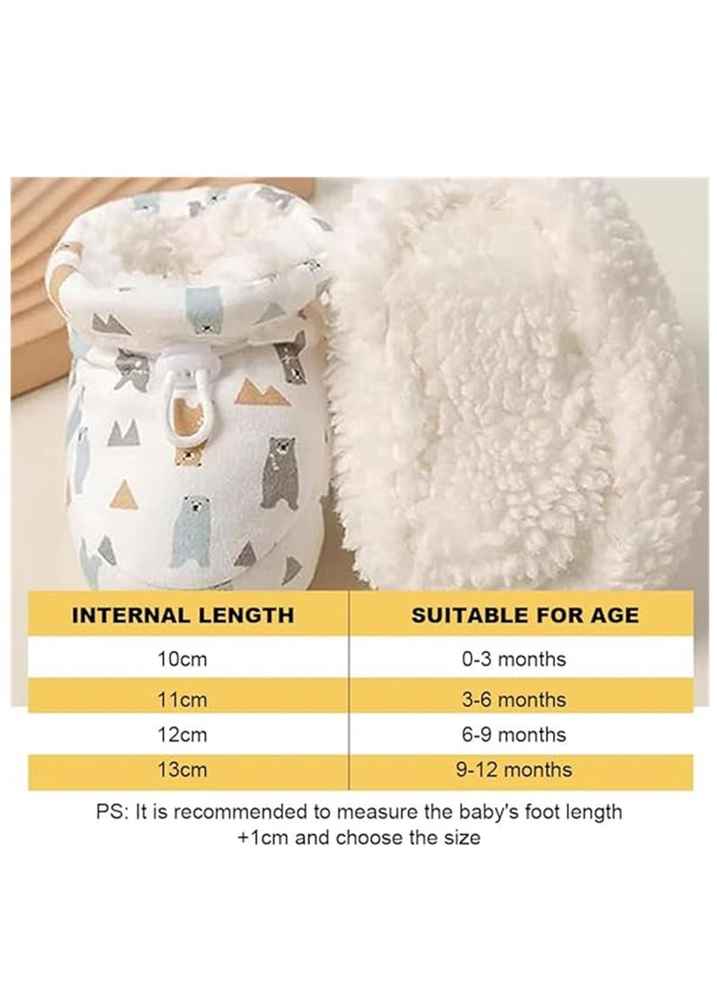 Warm Fur Baby Boots, Anti-Slip Soft Sole Warm Fur Baby Sock Shoes, Infant Unisex Warm Fur Lining Soft Boots, Fur Baby Boots with Drawstring Infant Winter Boots, Blue, 1 Pair, 11 cm  - Image 5