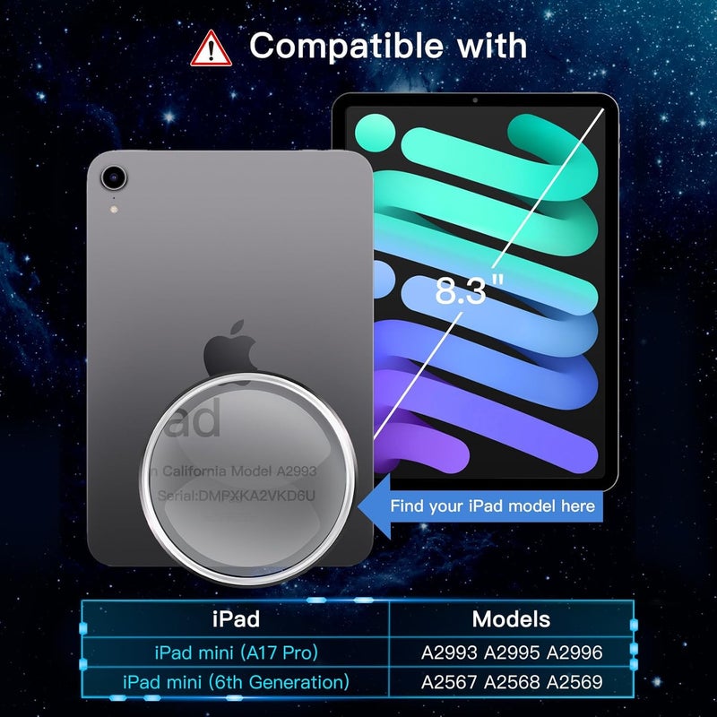 جي تيك واقي شاشة لجهاز آيباد ميني (A17 برو، موديل 2024، الجيل السابع) / آيباد ميني 6 (موديل 2021، الجيل السادس) مع إطار سهل التركيب، غشاء زجاجي مقوى، شفاف عالي الدقة، عبوة من قطعتين - Image 2