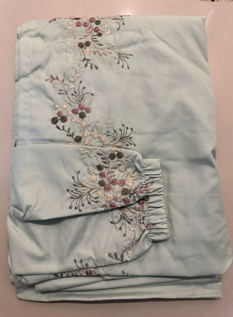 Brides Embroidered prayer shawl, cool cotton, open to wear - set of 3 pieces in different colors - Image 3