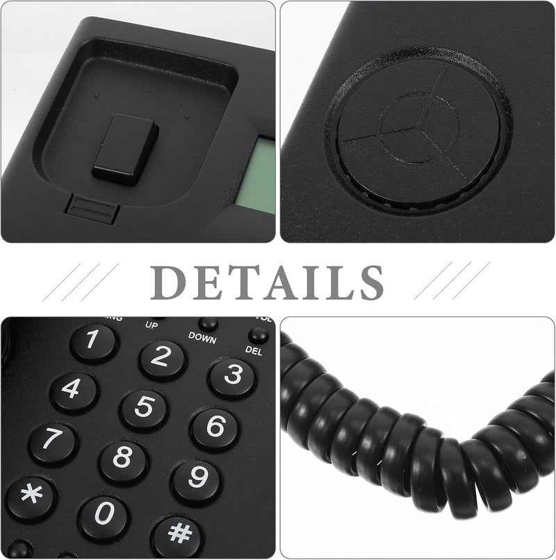 Corded Landline Phone with Large Buttons and Loud Ringer, Wall and Desk Mountable Telephone for Seniors and Home Office Use - Image 3
