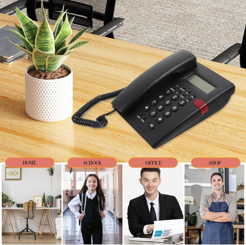 Corded Landline Phone with Large Buttons and Loud Ringer, Wall and Desk Mountable Telephone for Seniors and Home Office Use - Image 5