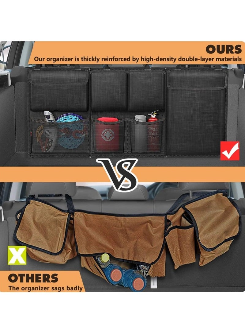Cool Baby COOLBABY Car Trunk Organizer and Storage Removable Seat Back Hanging Storage Bag with Zipper Large Capacity Car Interior Accessories for Jeep SUV Truck (Black) - Image 4