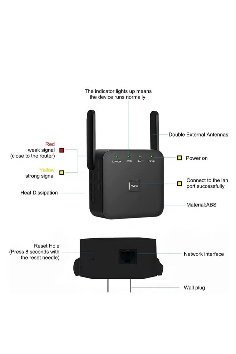 Anmi Anmi WiFi Extender, 2.4GHz Wifi Repeater, Speed 300Mbps Plug And Play Home WiFi Extender