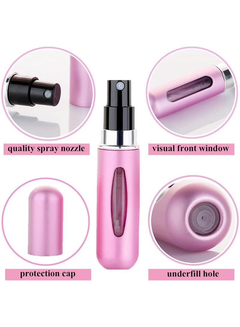 Folanry 5-Piece 5ml Refillable Perfume Atomiser Set, Travel Mini Spray Bottles ,Portable Empty Fragrance Containers - Image 2