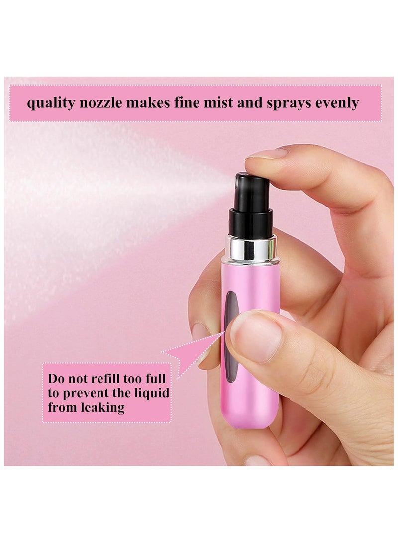 Folanry 5-Piece 5ml Refillable Perfume Atomiser Set, Travel Mini Spray Bottles ,Portable Empty Fragrance Containers - Image 3