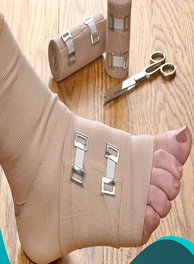 الشريط ضمادة ضغط مرنة من A-TAPE، قابلة للتمدد حتى 15 قدمًا | مثالية للاستخدام الطبي، والرياضة، والالتواءات، وإصابات الساق، والكاحل، والقدم، عبوة من 4 ضمادات (10 سم × 5 أقدام) - Image 4