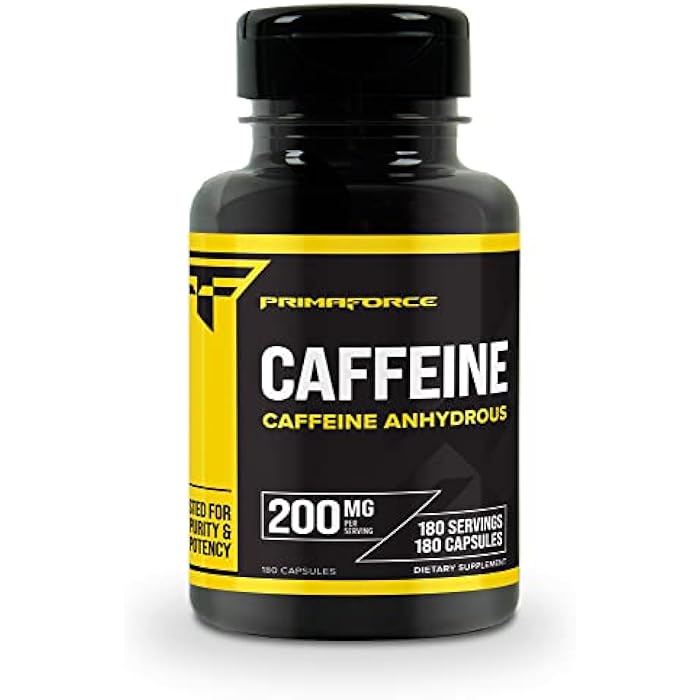 Primaforce Caffeine Pills 200mg, 180 Capsules - Image 1