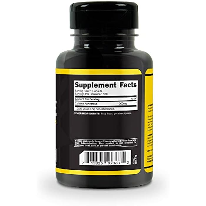 Primaforce Caffeine Pills 200mg, 180 Capsules - Image 4