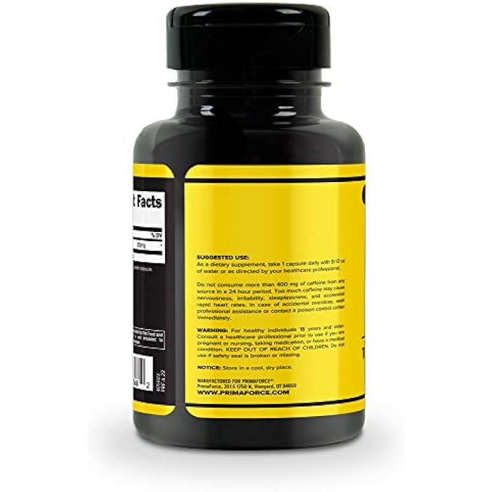 Primaforce Caffeine Pills 200mg, 180 Capsules - Image 3