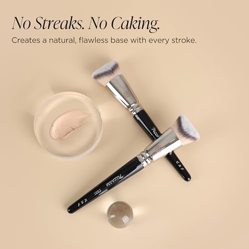 Piccasso FB21 Foundation Brush - Professional V-Cut Angled Makeup Brush for Liquid & Cream - Seamless Flawless Finish K-Beauty Face Brush - High Coverage, No Streaks, Durable Synthetic Hair - Image 3