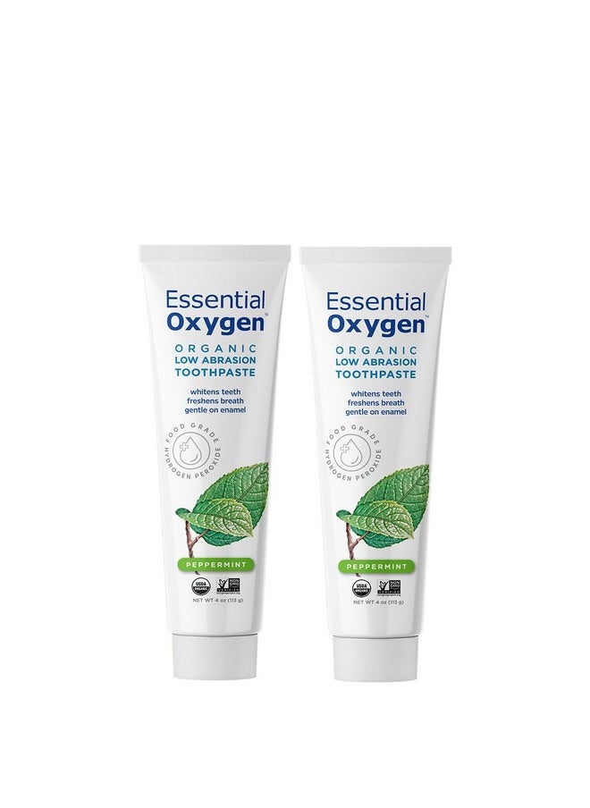 Essential Oxygen Essential Oxygen BR Certified Organic Toothpaste, for Whiter Teeth, Fresher Breath, Happier Gums, Tooth Sensitivity, Peppermint, 4 Ounce (Pack of 2)  - Image 2