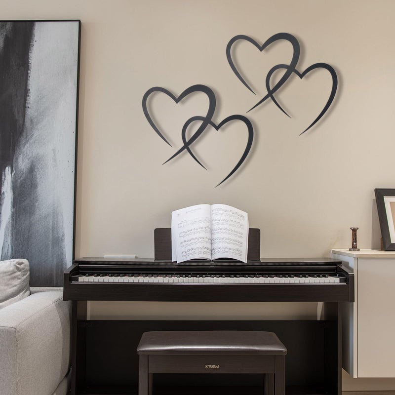 OYEFLY Infinity Heart Metal Wall Decor,Infinity Heart Wall Decor for Room Living,Wedding Decor (Black, style3 11.4 x 10.7in) - Image 5