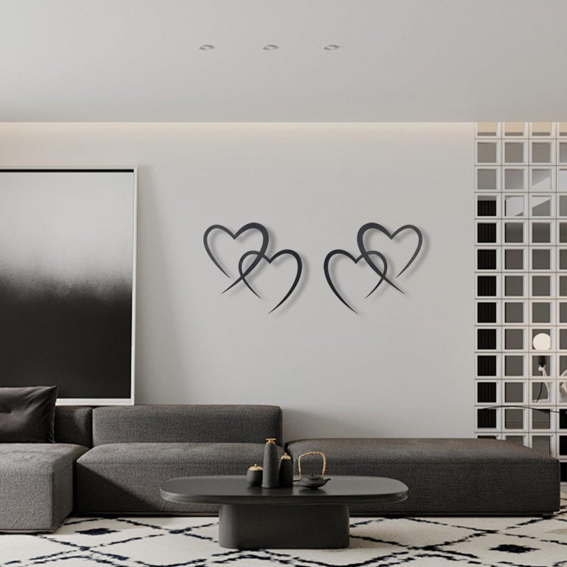 OYEFLY Infinity Heart Metal Wall Decor,Infinity Heart Wall Decor for Room Living,Wedding Decor (Black, style3 11.4 x 10.7in) - Image 4