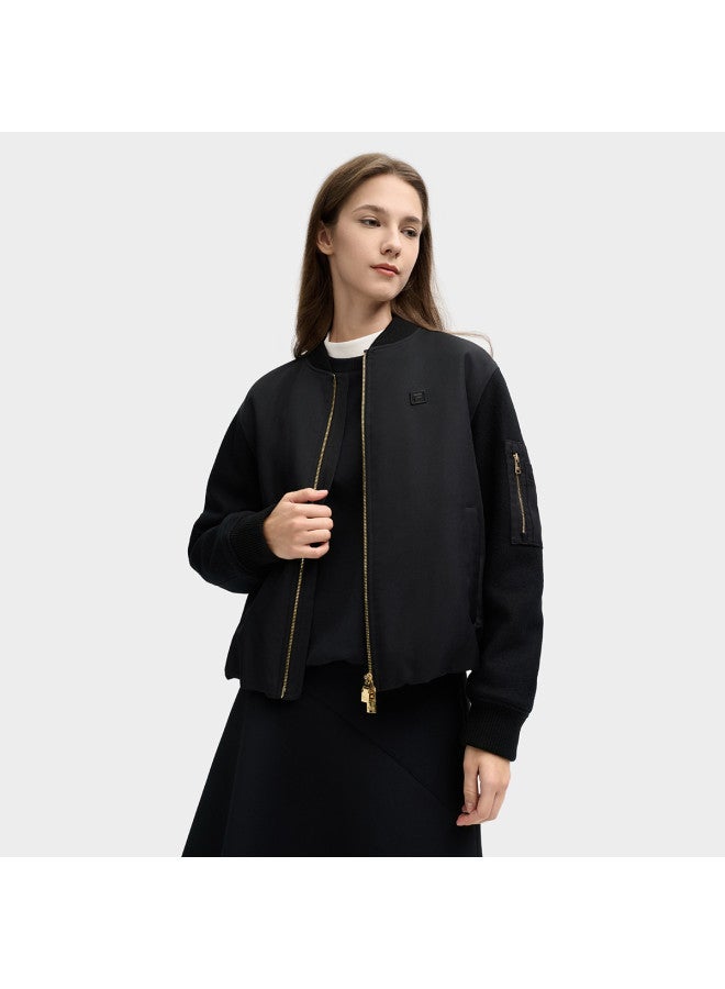 FILA Women'S Sport Cotton Jacket, Fashion Casual Comfortable Simple Daily Versatile Warm Baseball Collar Long Sleeve Jacket - Image 5