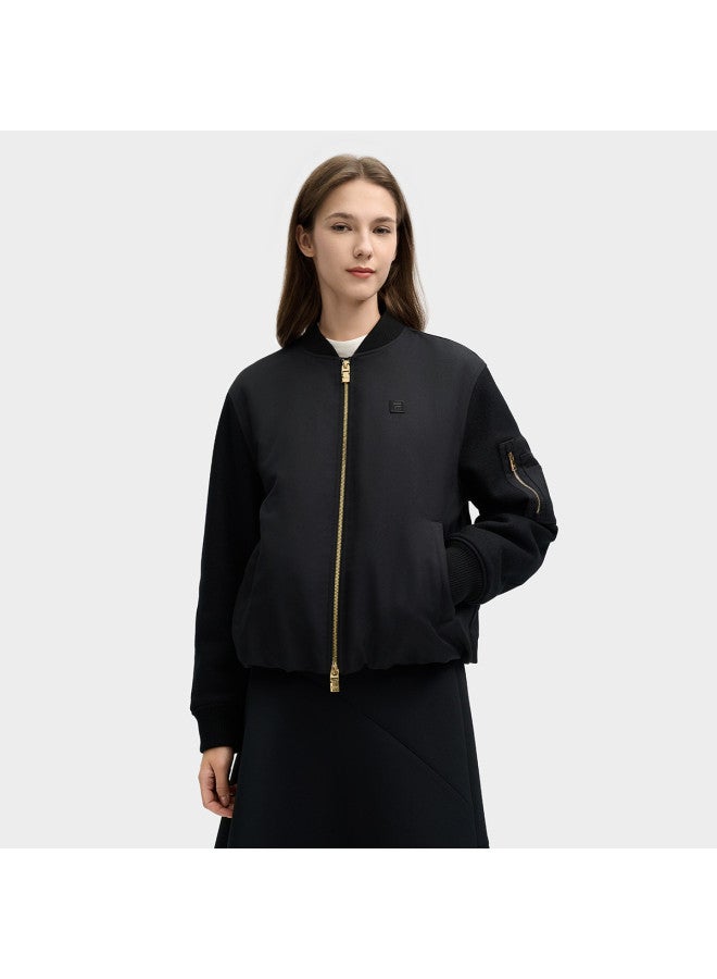 FILA Women'S Sport Cotton Jacket, Fashion Casual Comfortable Simple Daily Versatile Warm Baseball Collar Long Sleeve Jacket - Image 3