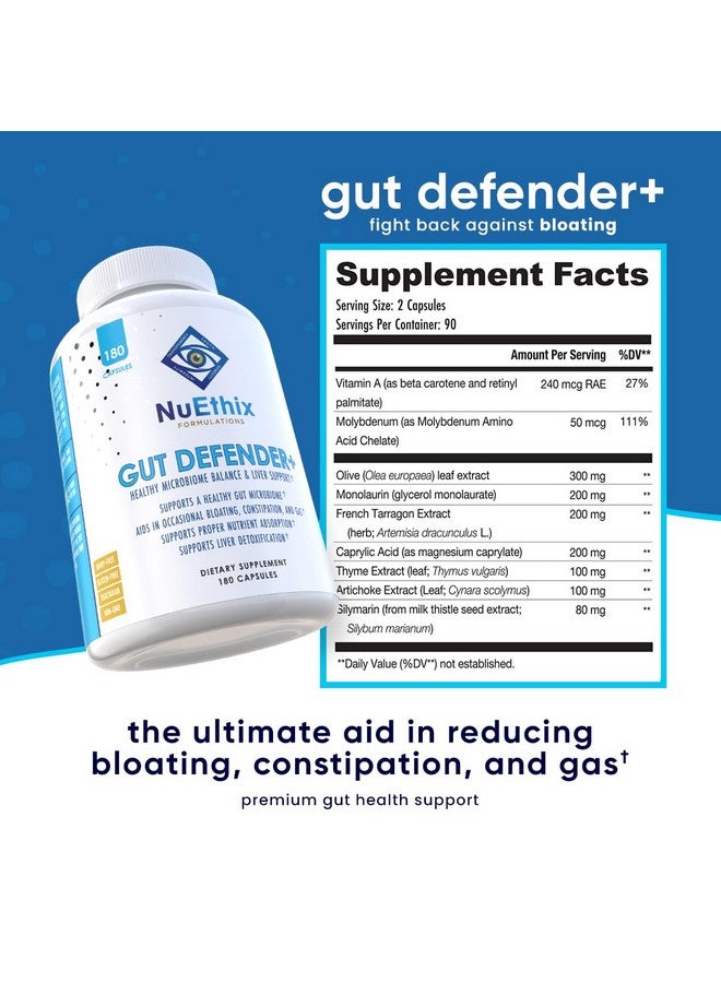 NuEthix Formulations NuEthix Formulations Gut Defender+ Microbiome Balance Dietary Supplement, 180 Capsules, 90 Servings  - Image 4