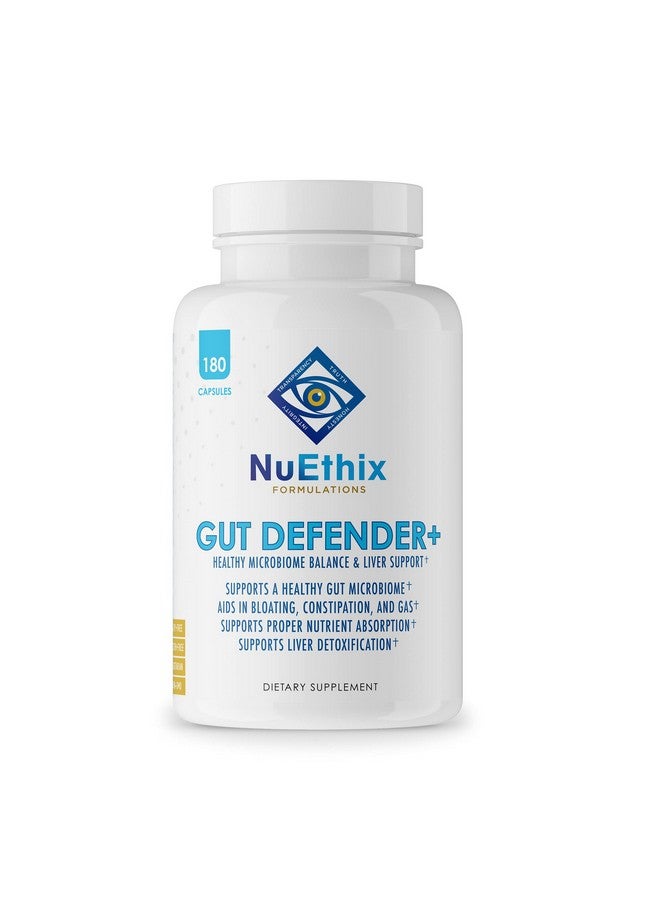 NuEthix Formulations NuEthix Formulations Gut Defender+ Microbiome Balance Dietary Supplement, 180 Capsules, 90 Servings  - Image 1