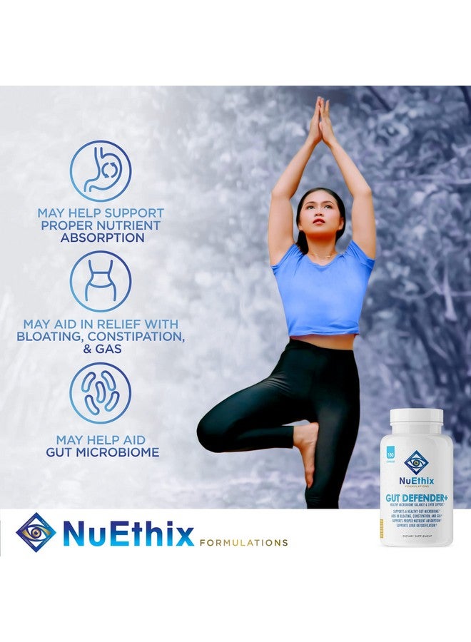NuEthix Formulations NuEthix Formulations Gut Defender+ Microbiome Balance Dietary Supplement, 180 Capsules, 90 Servings  - Image 3