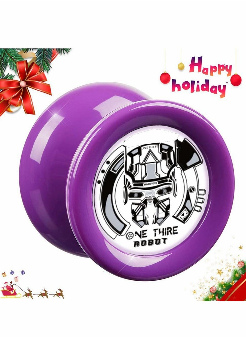 KASTWAVE - YOYO Responsive Yoyo D2 ONE Third Purple Ball Bearing Yoyo Axle, Premium Plastic Yoyo, Super Durable+ Yoyo Glove + Yoyo Bag + 6 Yoyo Strings, Suitable for beginners adults and children - Image 1