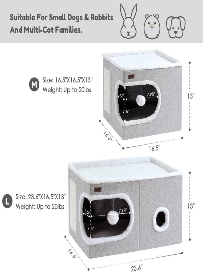 سرير قطط Garnpet للقطط المنزلية، بيت مكعب، أسرة وأثاث كهف مغطى للقطط مع لوحة خدش وخيمة للاختباء، منزل قطط عصري لطيف للحيوانات الأليفة الصغيرة والكبيرة، كبير، أخضر - Image 2