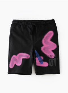 Knitted shorts with print