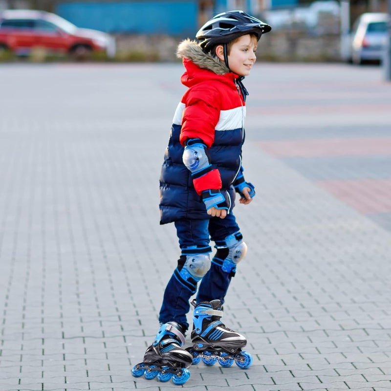 PAPAISON Adjustable Inline Skates Boys Ages 4-16, Roller Skates for Girls Kids Ages 5-8 8-12 with Full Light Up Wheels, Outdoor Skates Illuminating Skates for Children Teens Women - Image 2