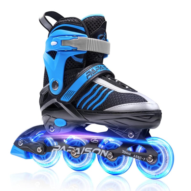 PAPAISON Adjustable Inline Skates Boys Ages 4-16, Roller Skates for Girls Kids Ages 5-8 8-12 with Full Light Up Wheels, Outdoor Skates Illuminating Skates for Children Teens Women - Image 1