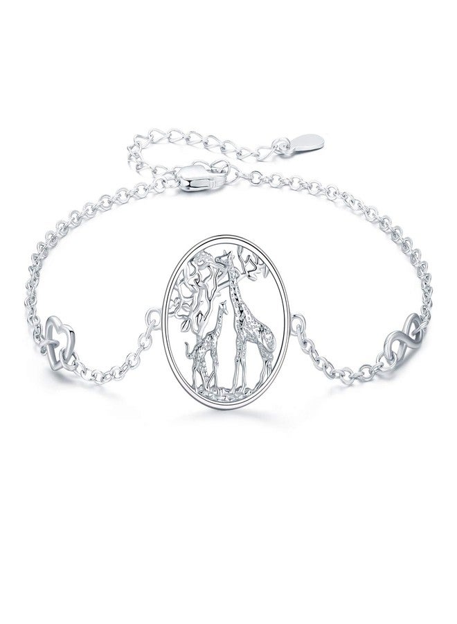 JUSTKIDSTOY Giraffe Gifts Giraffe Bracelet for Women 925 Sterling Silver Giraffe Jewelry Adjustable Cute Animal Bracelets for Mom Wife Birthday Mother's Day - Image 1