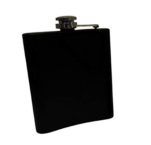 Dynore Black Hip Flask 7 oz with 2 Shot Glasses - Image 2