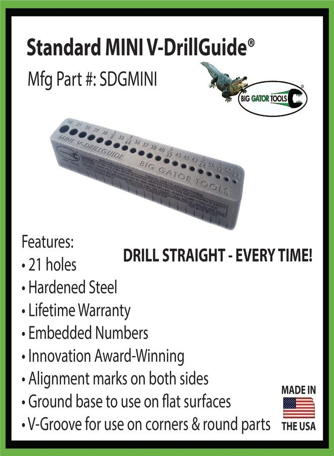 Big Gator Tools SDGMINI MINI V-Drill Guide 21 Drill Sizes by BIG GATOR TOOLS - Image 4