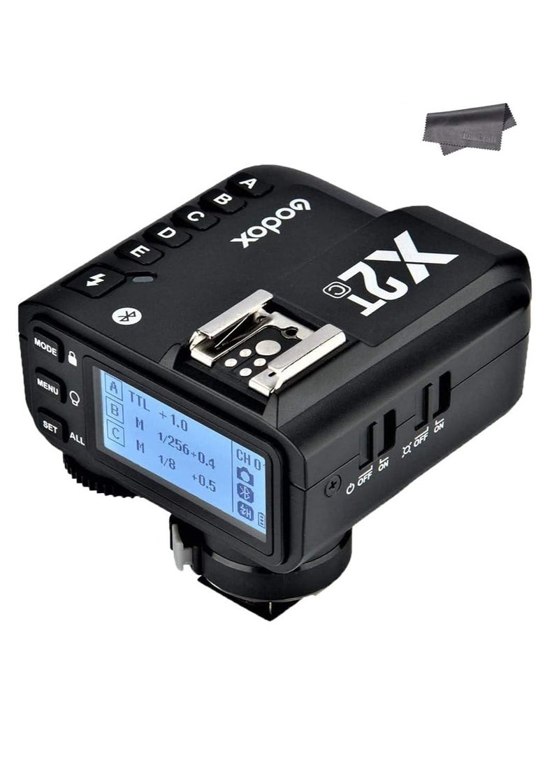 X2T-C TTL Wireless Flash Trigger for Canon, 1/8000s HSS Bluetooth Connection Supports iOS/Android App Controller, TCM Function, 5 Separate Group Buttons, New Hotshoe Locking, New AF Assist Light