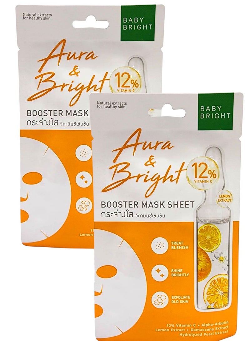 Baby Bright Aura & Briyht  Booster Mask Sheet 20 g 2 Pieces - Image 1