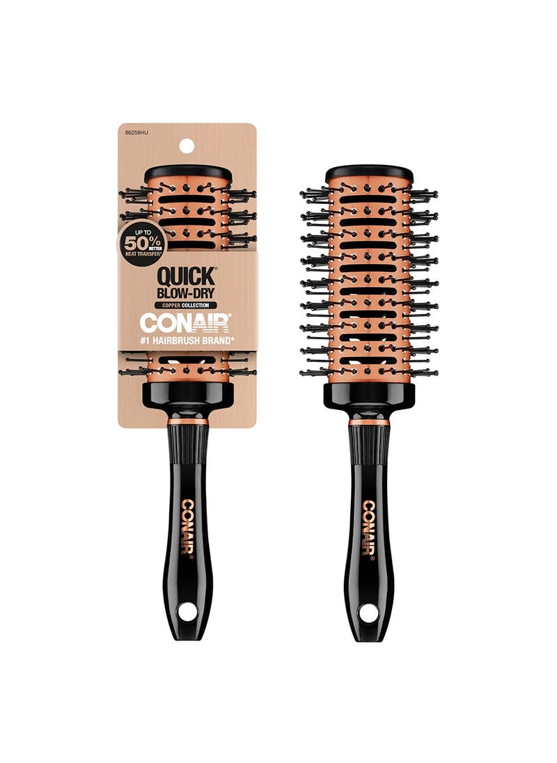 CONAIR Conair Vented Copper Collection Round Brush for Blow Drying and Styling  Quick Blow Dry Brush  - Image 1